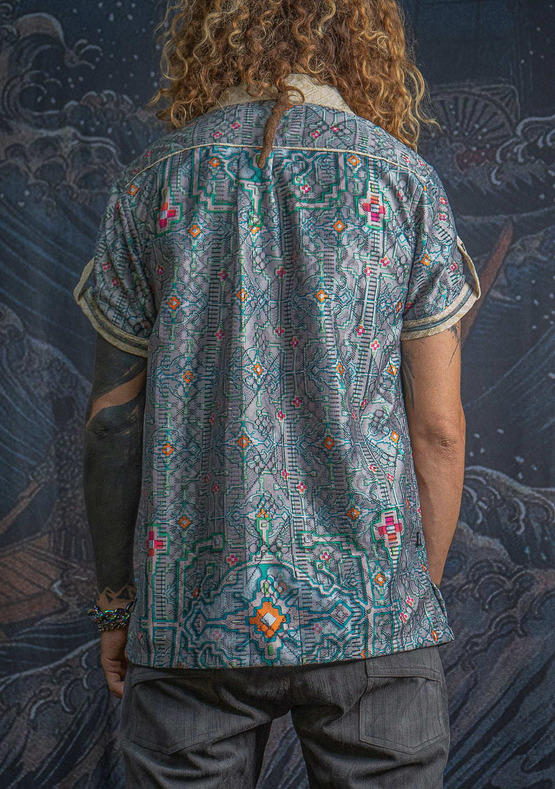 Shirt Men DOLCE Half Sleeves / Lace Cream Border - HUIRRARIKA
